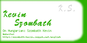 kevin szombath business card